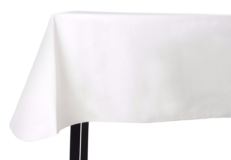 Yourtablecloth Heavy Duty Vinyl Rectangle or Square Tablecloth â€“ 6 Gauge Heavy Duty Tablecloth â€“ Flannel Backed â€“ Wipeable Tablecloth with Vivid Colors & Many Sizes 52 x 108 White - Image 1